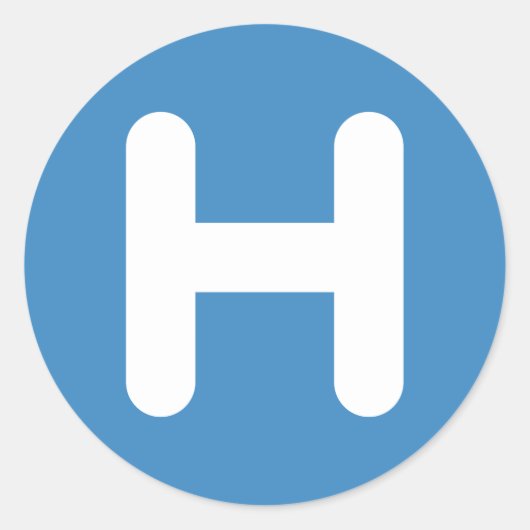 Letter H Emoji Twitter ラウンドシール (正面)