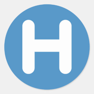 Letter H Emoji Twitter ラウンドシール