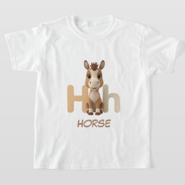 Letter H Horse 教育キッズTシャツ | 大文字 Tシャツ