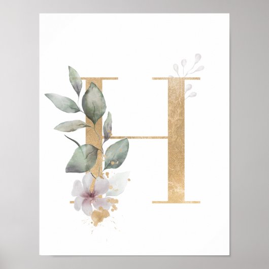 Letter H Monogram Poster ポスター (正面)