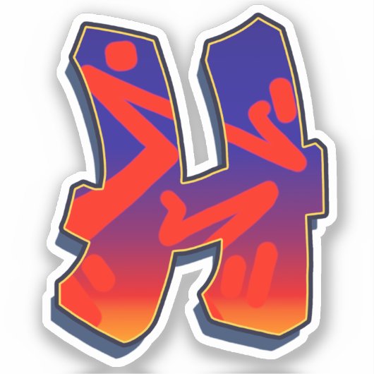 Letter H -  Night Sky シール (正面)