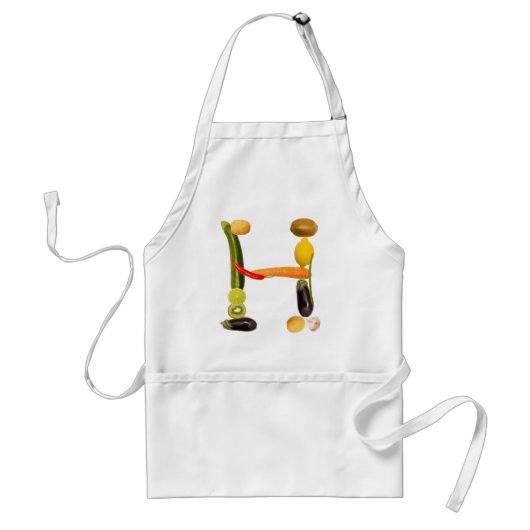 letter "H" of fruits and vegetables スタンダードエプロン (正面)