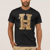 Letter H: Royal Gold Luxury T-Shirt  Tシャツ (正面)