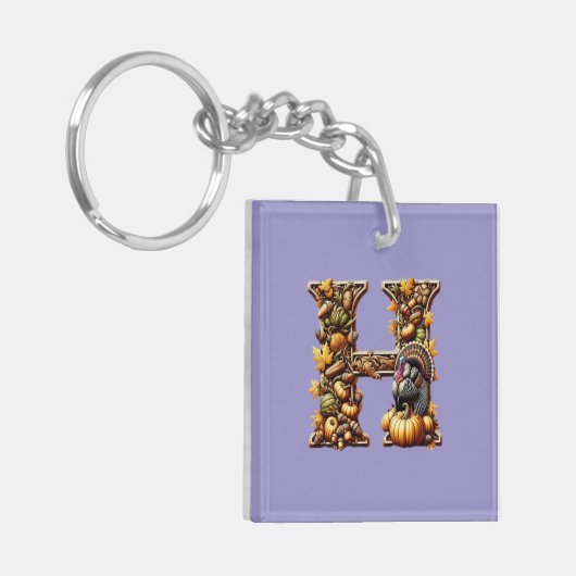 Letter H Thanksgiving gift style  キーホルダー (正面左)