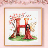 Letter H Tiger Fairy Poster - Alphabet Art ポスター