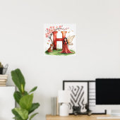 Letter H Tiger Fairy Poster - Alphabet Art ポスター (ホームオフィス)