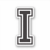 Letter Iスポーティ大学フォントアルファベット シール (正面)