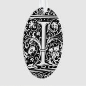 Letter I中世モノグラムアールヌーボー オーナメント (正面)