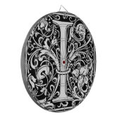 Letter I中世モノグラムアールヌーボー ダーツボード (正面左)