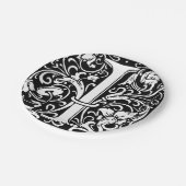 Letter I中世モノグラムアールヌーボー ペーパープレート (アングル)