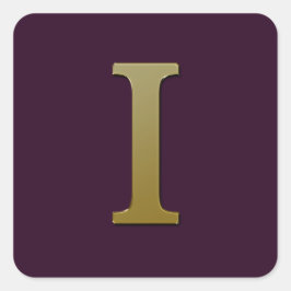 Letter I金ゴールドスクエアステッカー スクエアシール