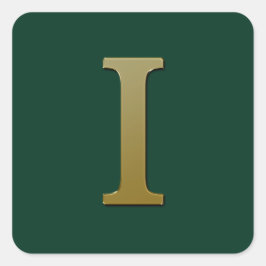 Letter I金ゴールドスクエアステッカー スクエアシール