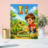Letter I Alphabet Poster – I is for Iguana アクリルサイン (ウェディング)