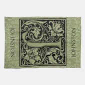 Letter jの最初の文字モノグラパーソナライズされたム キッチンタオル (横)