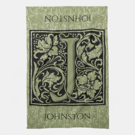 Letter jの最初の文字モノグラパーソナライズされたム キッチンタオル