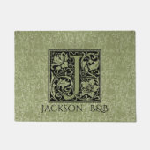 Letter jの最初の文字モノグラパーソナライズされたム ドアマット (正面)