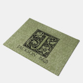 Letter jの最初の文字モノグラパーソナライズされたム ドアマット (アングル)