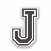 Letter Jスポーティ大学フォントアルファベット シール (正面)