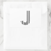 LETTER Jバーコード最初のイニシャルバーコードパターン 長方形シール (バッグ)