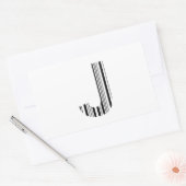 LETTER Jバーコード最初のイニシャルバーコードパターン 長方形シール (封筒)