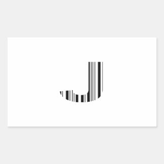 LETTER Jバーコード最初のイニシャルバーコードパターン 長方形シール