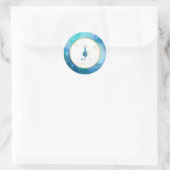 *~* LETTER J -ビーチ航海の封筒ステッカー ラウンドシール (バッグ)