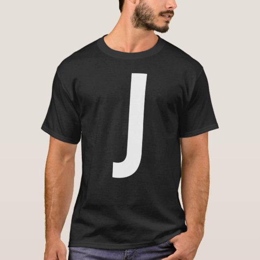 LETTER J ALPHABET MONOGRAM INITIAL Tシャツ (正面)