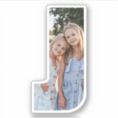 Letter J Alphabet & Photo Custom-Cut Vinyl Sticker シール (正面)