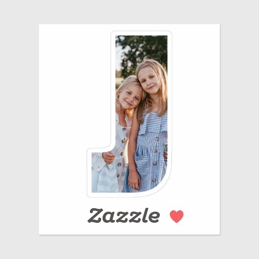 Letter J Alphabet & Photo Custom-Cut Vinyl Sticker シール