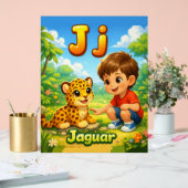 Letter J Alphabet Poster – J is for Jaguar アクリルサイン (ウェディング)