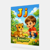 Letter J Alphabet Poster – J is for Jaguar アクリルサイン (傾斜)