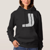 Letter J big and bold white パーカ (正面)