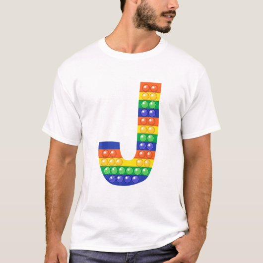 Letter J Capital Alphabet Fidget Pop It Funny Matc Tシャツ (正面)