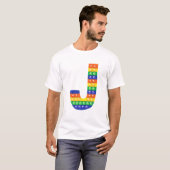 Letter J Capital Alphabet Fidget Pop It Funny Matc Tシャツ (正面フル)