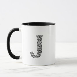 Letter J Initial Mug – Simple Modern Style マグカップ