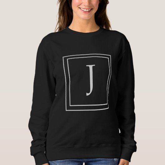 Letter J Monogram English Alphabet J Initial Gray スウェットシャツ (正面)