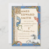 Letter J Royal Medieval 1st Birthday Invitation 招待状 (正面)