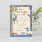 Letter J Royal Medieval 1st Birthday Invitation 招待状 (スタンド正面)