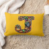 Letter J Thanksgiving style gift ランバークッション (ブランケット)