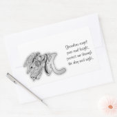 Letter Kエンジェルモノグラムイニシャル 長方形シール (封筒)