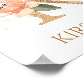 Letter Kモノグラムピンクローズ子供部屋ポスター ポスター (角)