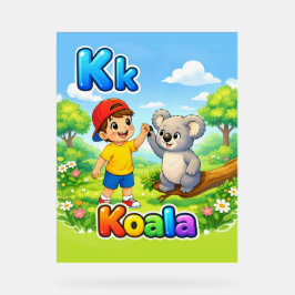 Letter K アルファベットポスター – K is for Koala  アクリルサイン