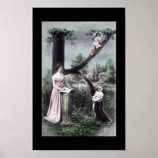 LETTER K -ヴィンテージモノグラム文字はがきアート ポスター