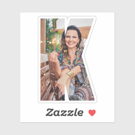 Letter K Alphabet & Photo Custom-Cut Vinyl Sticker シール (シート)