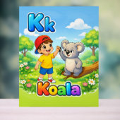 Letter K Alphabet Poster – K is for Koala  アクリルサイン (ニュートラル)