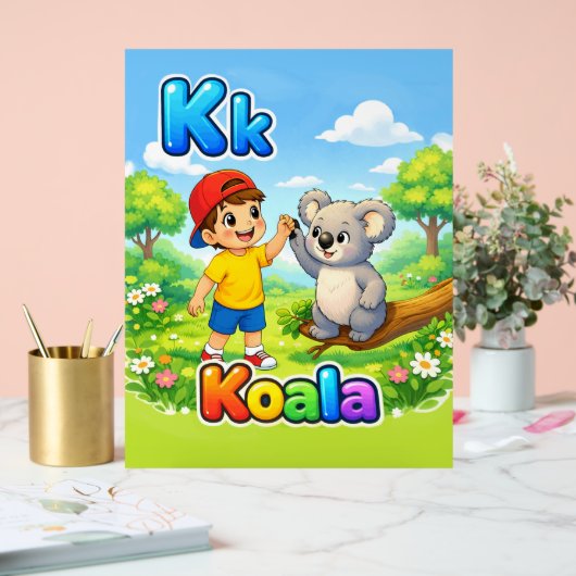 Letter K Alphabet Poster – K is for Koala  アクリルサイン (ウェディング)