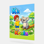 Letter K Alphabet Poster – K is for Koala  アクリルサイン (傾斜)