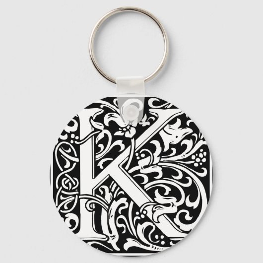 Letter K Medieval Monogram Vintage Initial キーホルダー (正面)