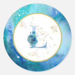 *~* LETTER L -ビーチ封航海の筒シール ラウンドシール