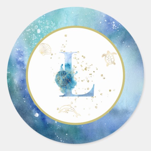 *~* LETTER L -ビーチ封航海の筒シール ラウンドシール (正面)